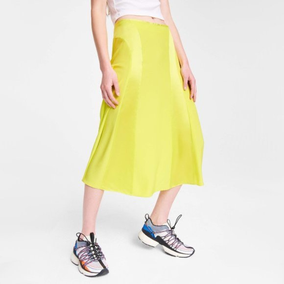 NWT Rag & Bone lime green silk midi skirt, 6 - Picture 6 of 11